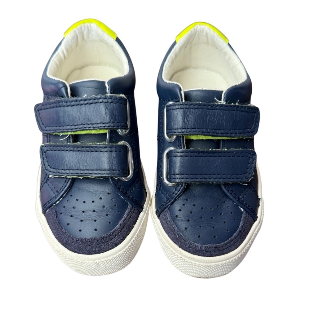 Mini Boden Kids Navy and Green Velcro Sneakers-Euro size 24 US size 7.5 - Picture 2 of 13